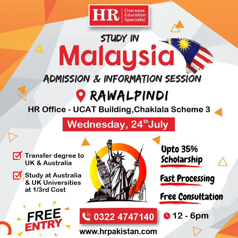 Study in Malaysia Admission Session in Rawalpindi